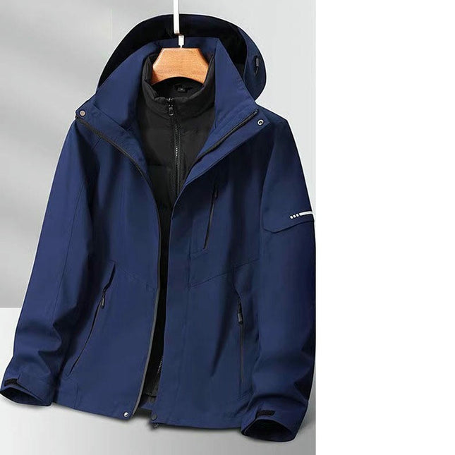 Men's and Women's Outdoor Jackets-Autumn and Winter Windproof and Waterproof 3-In-1 Jacket