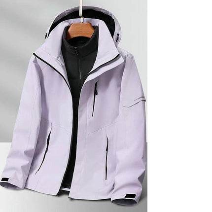 Men's and Women's Outdoor Jackets-Autumn and Winter Windproof and Waterproof 3-In-1 Jacket