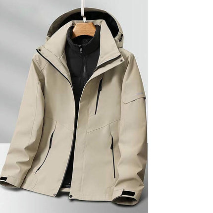 Men's and Women's Outdoor Jackets-Autumn and Winter Windproof and Waterproof 3-In-1 Jacket