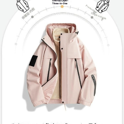 Outdoor Leisure Jacket - 3 in 1 Detachable Windproof and Waterproof Ski Jacket for Men and Women