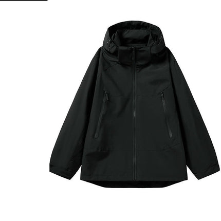 Spring and Autumn Colorblock Jackets for Men and Women - Loose Casual Outdoor Hooded Windbreaker Jackets