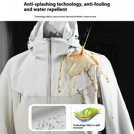 Spring and Autumn Colorblock Jackets for Men and Women - Loose Casual Outdoor Hooded Windbreaker Jackets