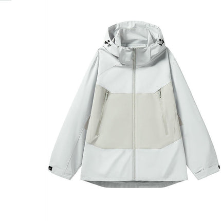 Spring and Autumn Colorblock Jackets for Men and Women - Loose Casual Outdoor Hooded Windbreaker Jackets