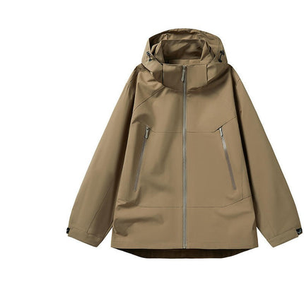 Spring and Autumn Colorblock Jackets for Men and Women - Loose Casual Outdoor Hooded Windbreaker Jackets