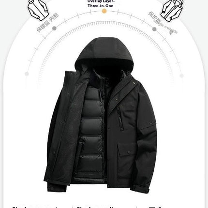Outdoor Detachable Down Liner Three-In-One Jacket Winter Warm Ski Mountaineering Jacket