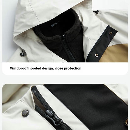 Outdoor Men's Jacket 3 In 1 Detachable Windproof and Waterproof Mountaineering Clothing