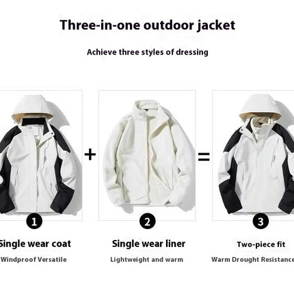 Three-In-One Outdoor Winter Windproof and Waterproof Jacket