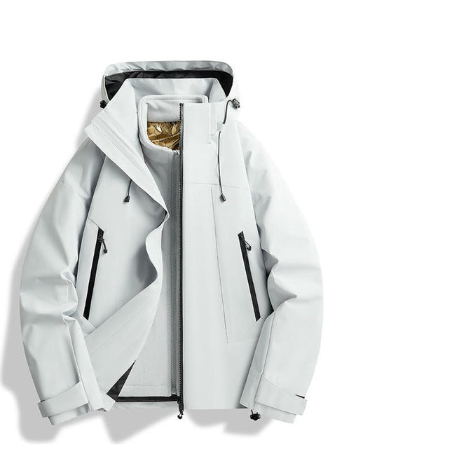 Men's Outdoor Hard Shell Jacket 3 In 1 Windproof and Waterproof Jacket with Graphene Liner