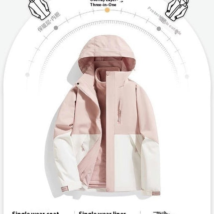 Men's Outdoor Jacket 3 In 1 Windproof and Waterproof Jacket