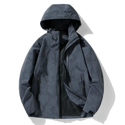 Jacket Men Spring and Autumn Loose Casual Outdoor Bench Mountain Hooded Jacket 1