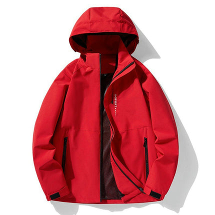 Jacket Men Spring and Autumn Loose Casual Outdoor Bench Mountain Hooded Jacket