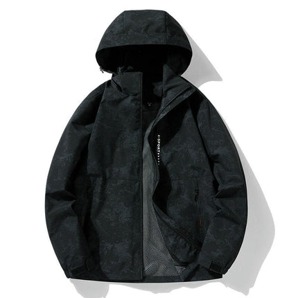 Jacket Men Spring and Autumn Loose Casual Outdoor Bench Mountain Hooded Jacket 1