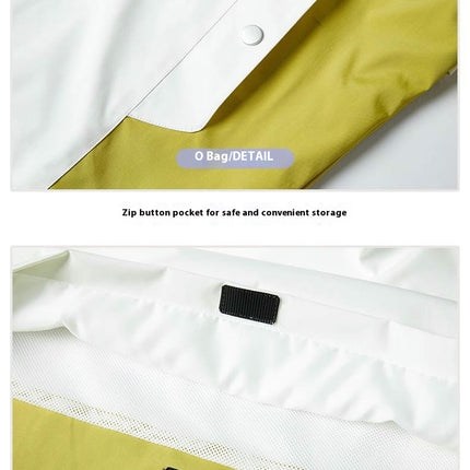 Outdoor Hooded Contrast Color Jacket Spring and Autumn Windproof Breathable Loose Mountaineering Clothes