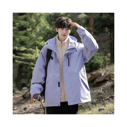 Men's Autumn And Winter Outdoor Windproof Waterproof Hooded Mountaineering Suit