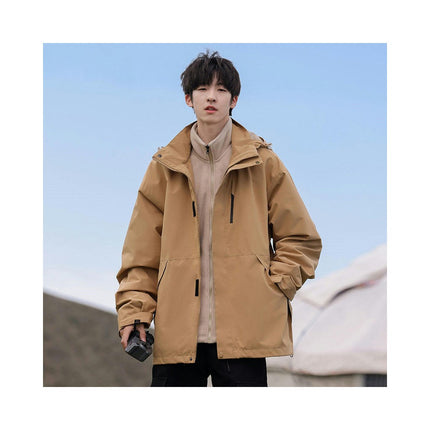 Men's Autumn And Winter Outdoor Windproof Waterproof Hooded Mountaineering Suit