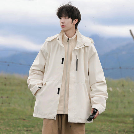 Men's Autumn And Winter Outdoor Windproof Waterproof Hooded Mountaineering Suit