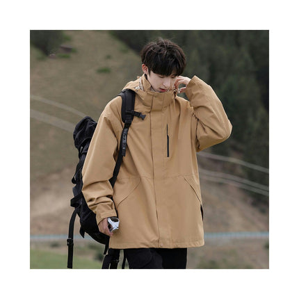 Men's Autumn And Winter Outdoor Windproof Waterproof Hooded Mountaineering Suit 1