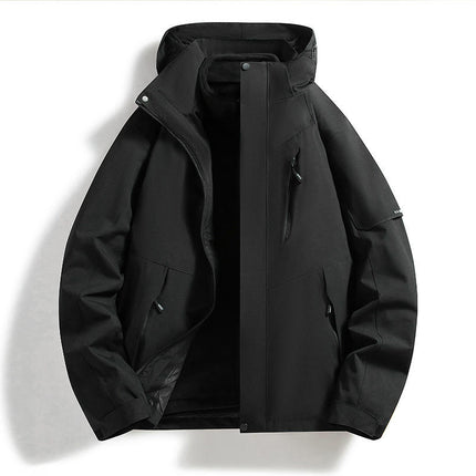 Outdoor Jacket 3-in-1 Autumn and Winter Windproof Waterproof Casual Loose Removable Jacket