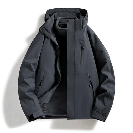 Outdoor Jacket 3-in-1 Autumn and Winter Windproof Waterproof Casual Loose Removable Jacket