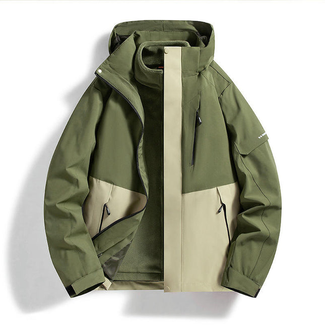 Outdoor Jacket 3-in-1 Autumn and Winter Windproof Waterproof Casual Loose Removable Jacket 1