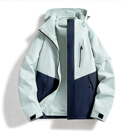 Outdoor Jacket 3-in-1 Autumn and Winter Windproof Waterproof Casual Loose Removable Jacket