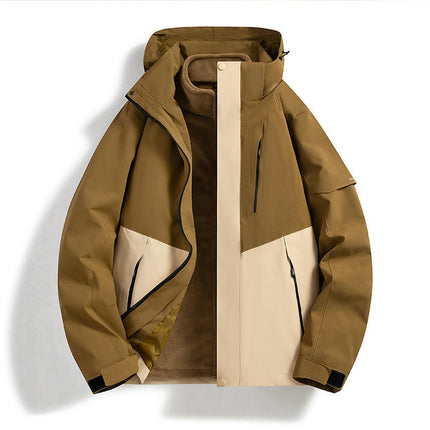 Outdoor Jacket 3-in-1 Autumn and Winter Windproof Waterproof Casual Loose Removable Jacket 1