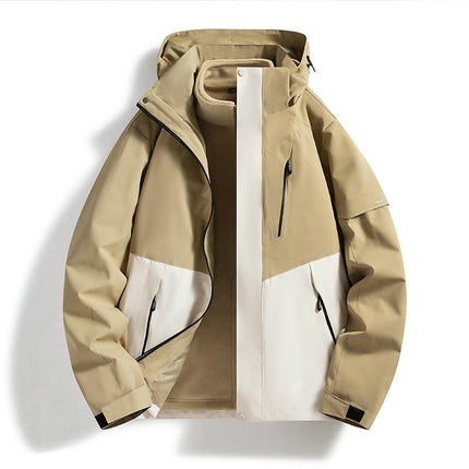 Outdoor Jacket 3-in-1 Autumn and Winter Windproof Waterproof Casual Loose Removable Jacket 1