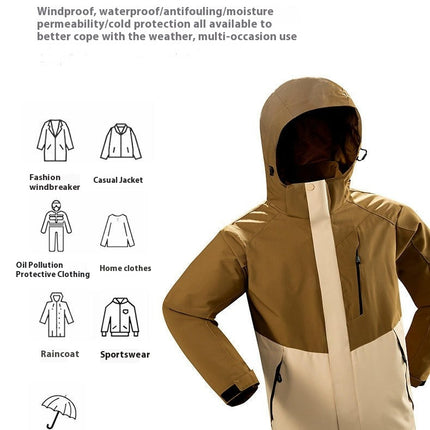 Outdoor Jacket 3-in-1 Autumn and Winter Windproof Waterproof Casual Loose Removable Jacket 1