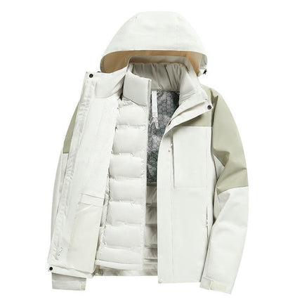 Outdoor Hiking Ski Mountaineering 3 in 1 Jacket Thick Warm Coat