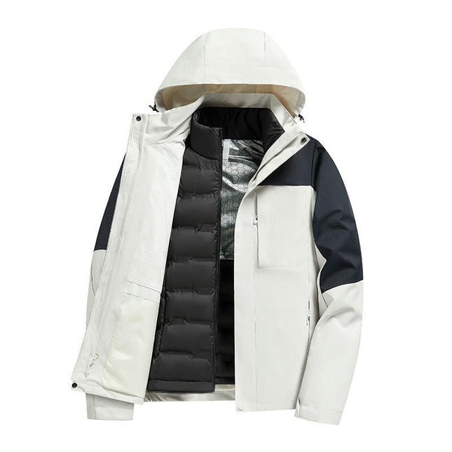 Outdoor Hiking Ski Mountaineering 3 in 1 Jacket Thick Warm Coat