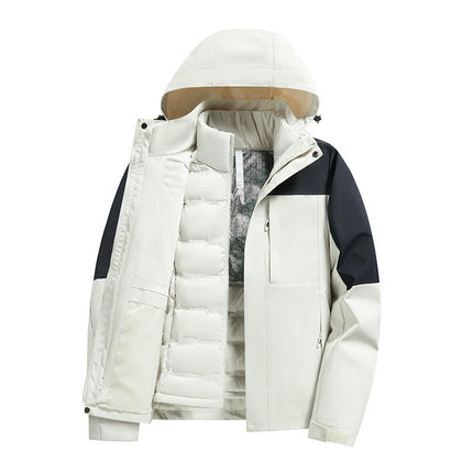 Outdoor Hiking Ski Mountaineering 3 in 1 Jacket Thick Warm Coat