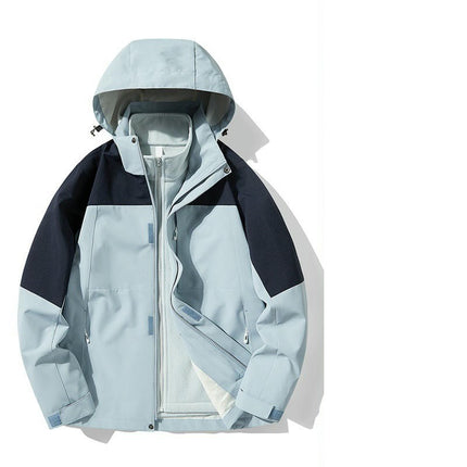 Outdoor Hiking Ski Mountaineering 3 in 1 Jacket Thick Warm Coat