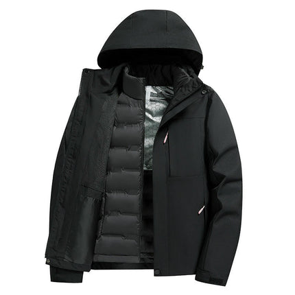 Outdoor Hiking Ski Mountaineering 3 in 1 Jacket Thick Warm Coat