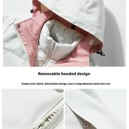 Outdoor Hiking Ski Mountaineering 3 in 1 Jacket Thick Warm Coat