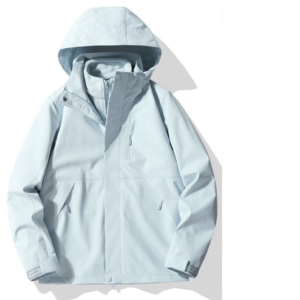 Outdoor Jacket Men's and Women's 3-in-1 Windproof and Waterproof Mountaineering Clothing