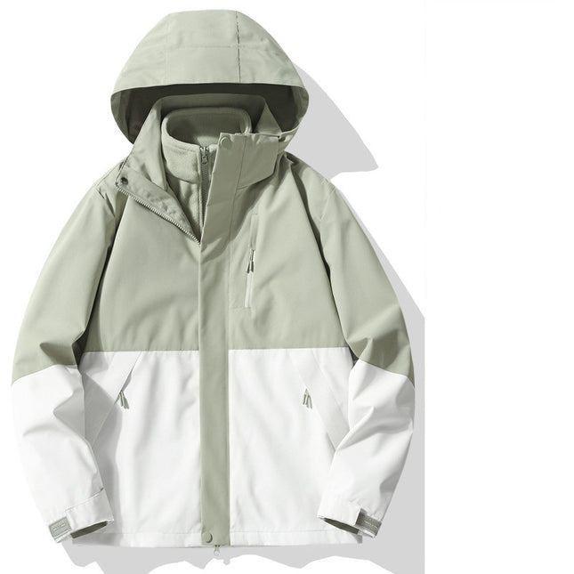 Outdoor Jacket Men's and Women's 3-in-1 Windproof and Waterproof Mountaineering Clothing 1
