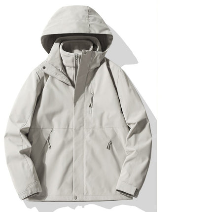 Outdoor Jacket Men's and Women's 3-in-1 Windproof and Waterproof Mountaineering Clothing