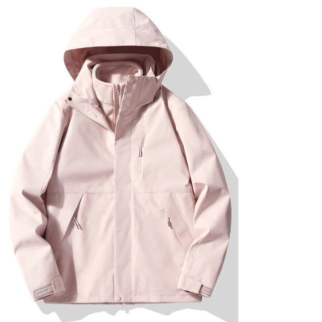 Outdoor Jacket Men's and Women's 3-in-1 Windproof and Waterproof Mountaineering Clothing