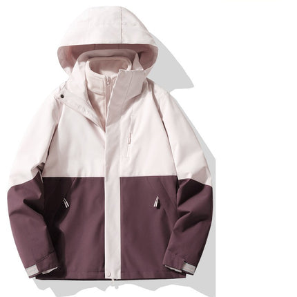 Outdoor Jacket Men's and Women's 3-in-1 Windproof and Waterproof Mountaineering Clothing