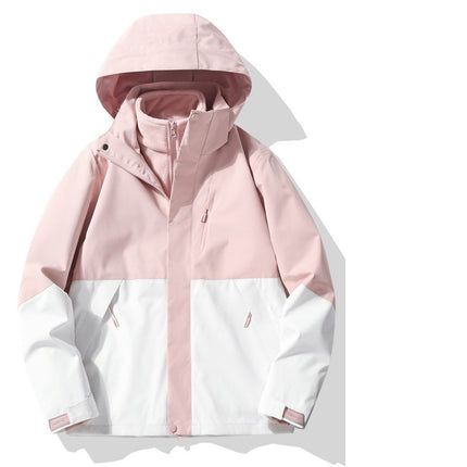 Outdoor Jacket Men's and Women's 3-in-1 Windproof and Waterproof Mountaineering Clothing