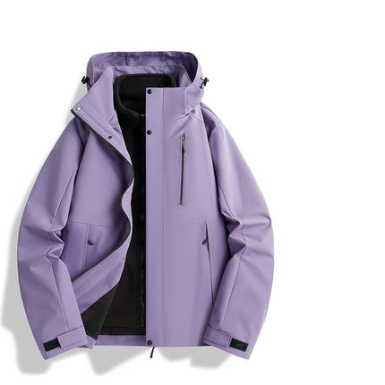 3-in-1 Outdoor Jacket for Autumn and Winter With Detachable Polar Fleece Liner Mountaineering Clothing