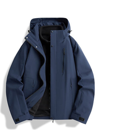 3-in-1 Outdoor Jacket for Autumn and Winter With Detachable Polar Fleece Liner Mountaineering Clothing 1