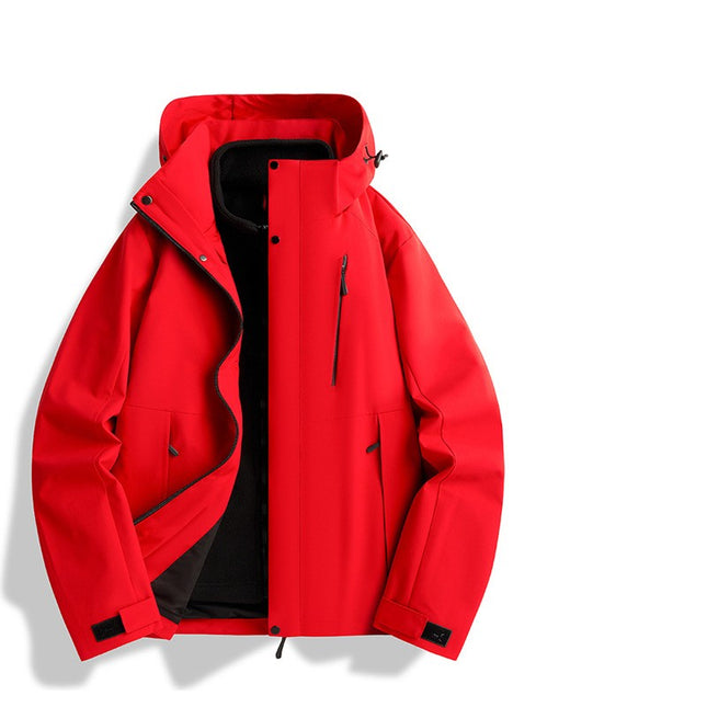 3-in-1 Outdoor Jacket for Autumn and Winter With Detachable Polar Fleece Liner Mountaineering Clothing 1