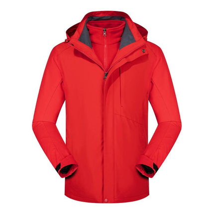 Outdoor Men's and Women's 3 In 1 Windproof and Warm Jackets and Mountaineering Clothes