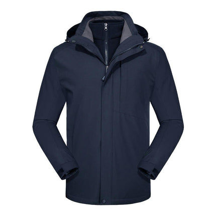 Outdoor Men's and Women's 3 In 1 Windproof and Warm Jackets and Mountaineering Clothes
