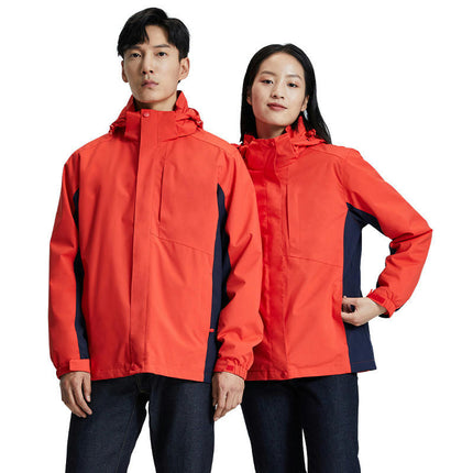 Outdoor Men's and Women's 3 In 1 Windproof and Warm Jackets and Mountaineering Clothes