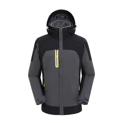 Men's and Women's Outdoor Jacket 3 In 1 Removable Grab Lining Waterproof Mountaineering Clothing
