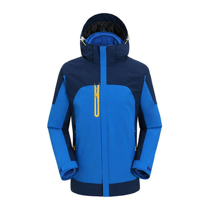 Men's and Women's Outdoor Jacket 3 In 1 Removable Grab Lining Waterproof Mountaineering Clothing