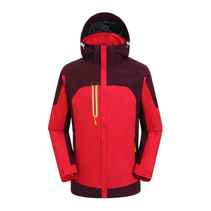 Men's and Women's Outdoor Jacket 3 In 1 Removable Grab Lining Waterproof Mountaineering Clothing