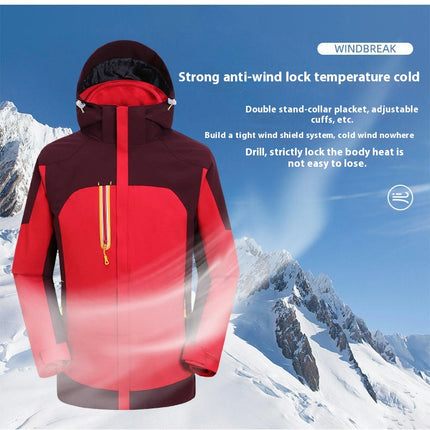 Men's and Women's Outdoor Jacket 3 In 1 Removable Grab Lining Waterproof Mountaineering Clothing